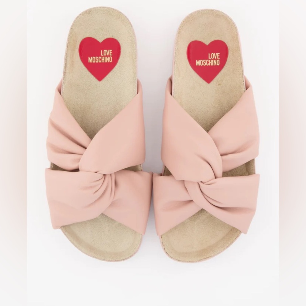 Love Moschino pink knot sandals